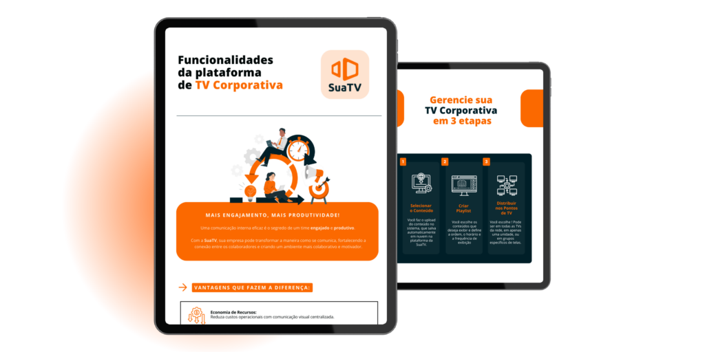 INFOGRÁFICO SUATV Funcionalidades da Plataforma de TV Corporativa