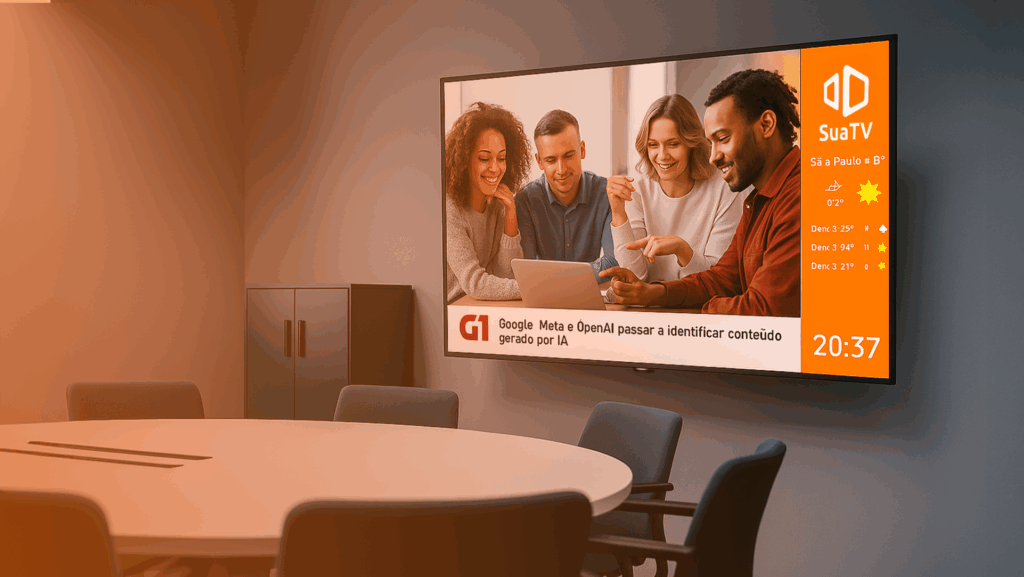 TV Corporativa na sala de espera